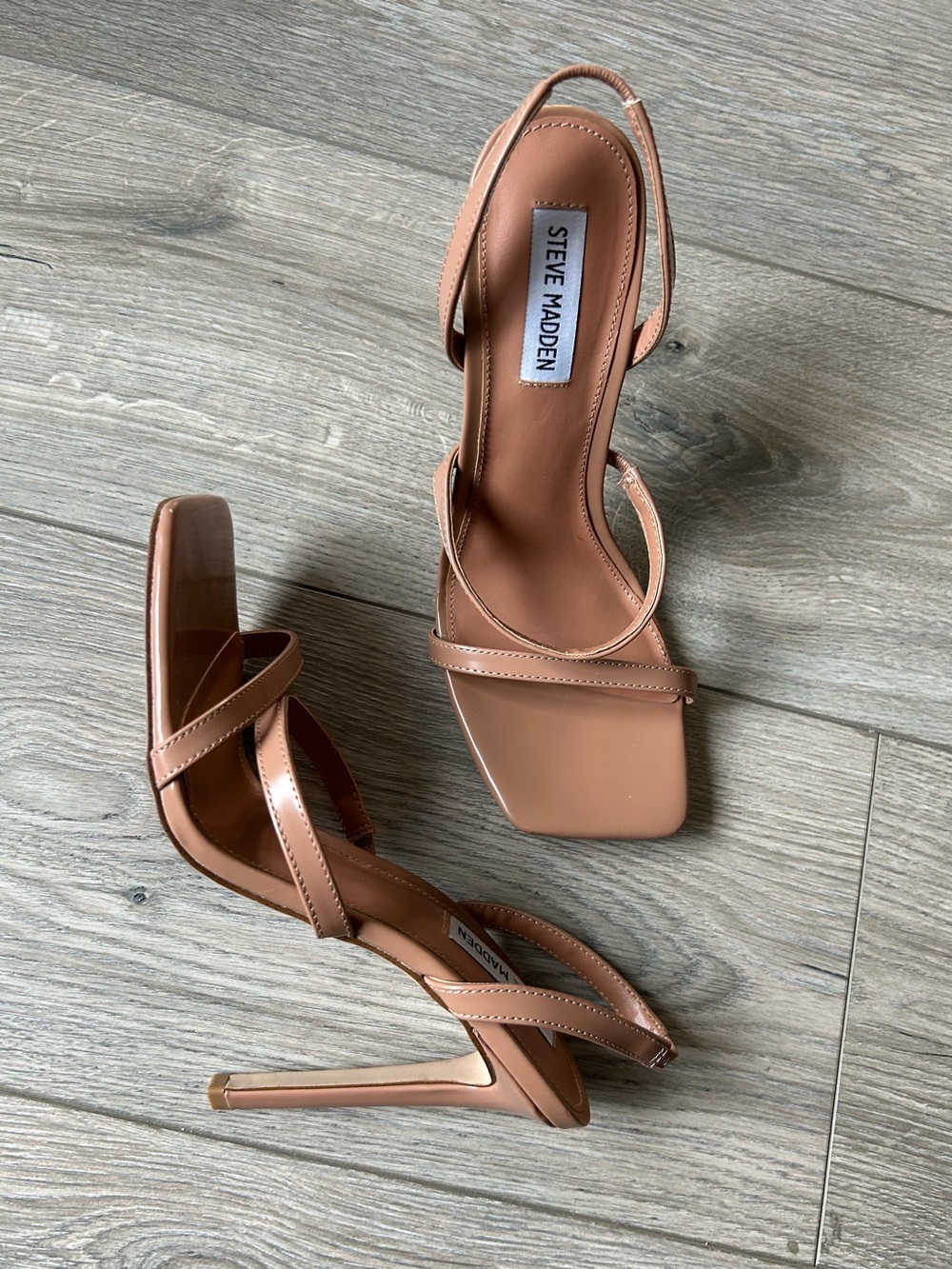 Steve Madden Grade Dark Blush Patent Heel Slides / Sandals Square Toe Size 9